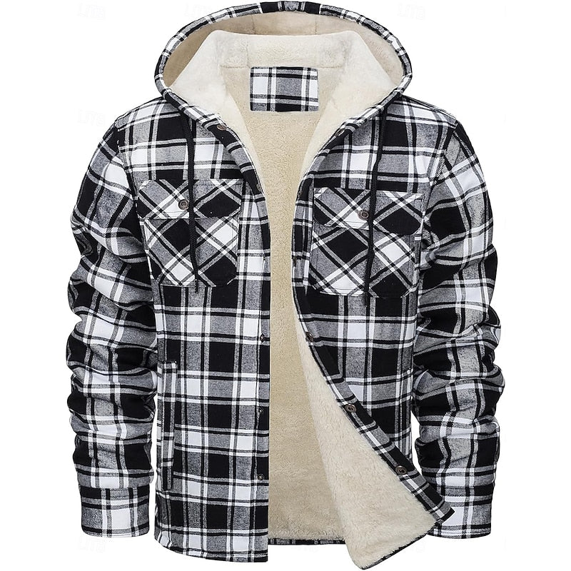 Hooded Check Overshirt