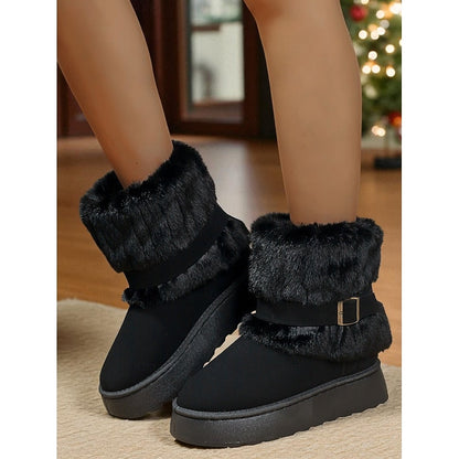 Fur-Trimmed Snow Boots