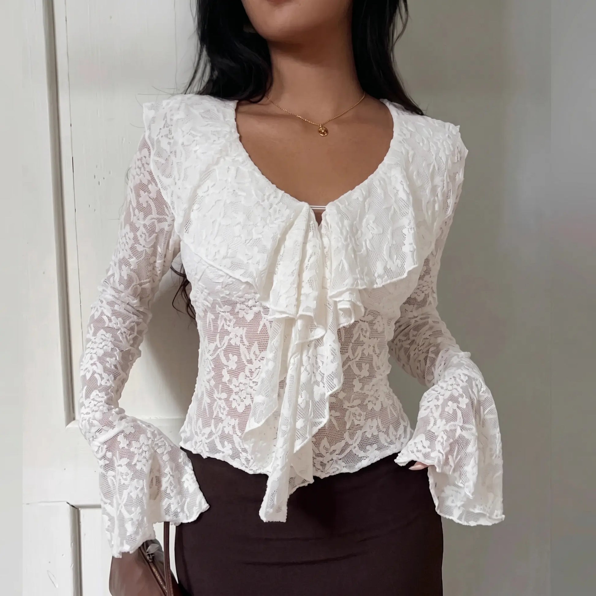 Zylpha - Elegant Lace Blouse Romantic Boho-Chic