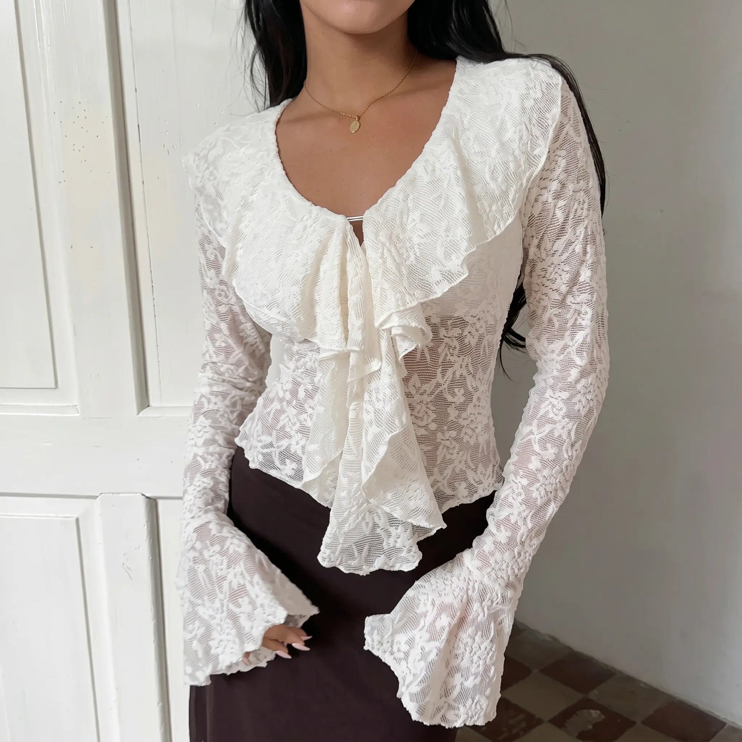 Zylpha - Elegant Lace Blouse Romantic Boho-Chic