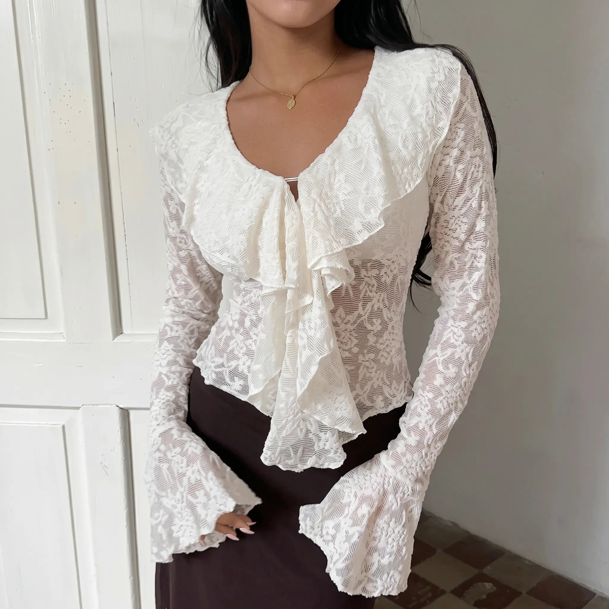 Zylpha - Elegant Lace Blouse Romantic Boho-Chic
