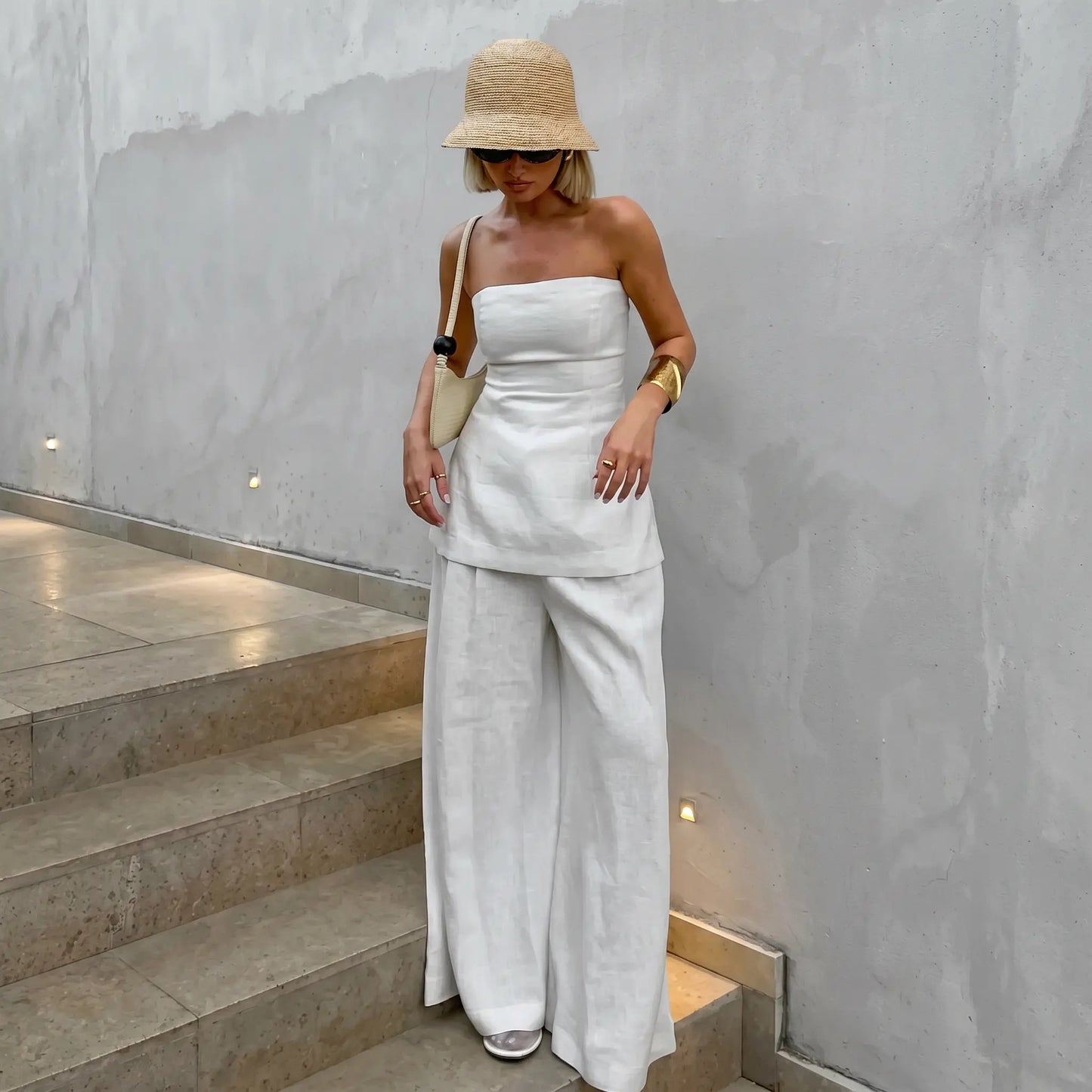 Zyra - Linen Set Elegant Off-White